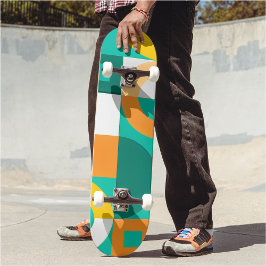 Modern Regenboog Kleurrijk Geometrisch Patroon Skateboard
