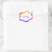 Modern Regenboog Meisje Monogram Vierkante Sticker (Tas)