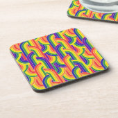 Modern regenboogpatroon bier onderzetter (Linkerzijde)