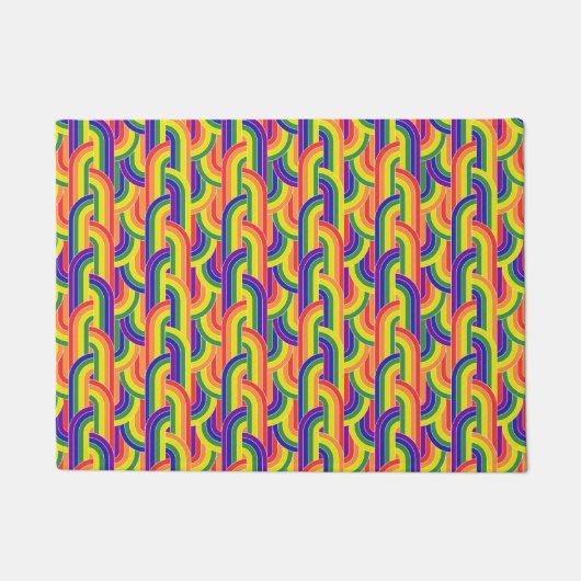 Modern regenboogpatroon deurmat (Voorkant)
