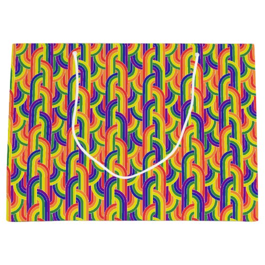 Modern regenboogpatroon groot cadeauzakje (Voorkant)