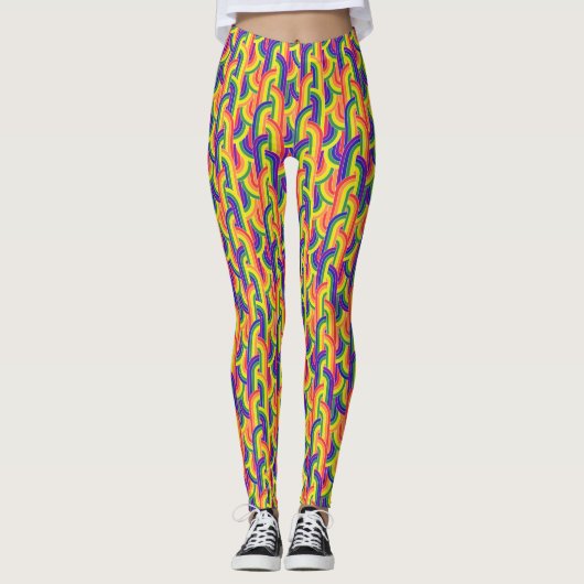 Modern regenboogpatroon leggings (Voorkant)