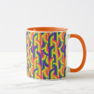 Modern regenboogpatroon mok