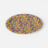 Modern regenboogpatroon papieren bordje (Gekanteld)
