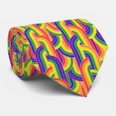 Modern regenboogpatroon stropdas (Opgerold)