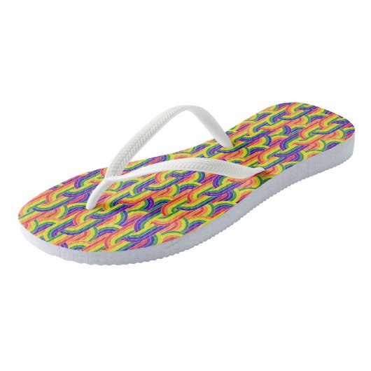Modern regenboogpatroon teenslippers (Schuin)