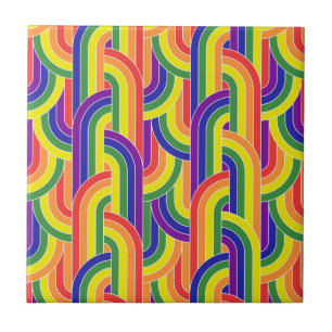 Modern regenboogpatroon tegeltje