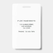 Modern Registered Zurse Foto ID Badge (Achterkant)