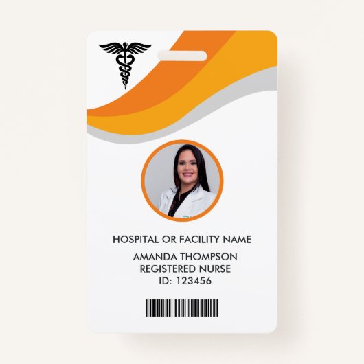 Modern Registered Zurse Foto ID Badge (Voorkant)