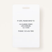 Modern Registered Zurse Foto ID Badge (Achterkant)