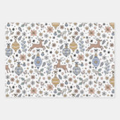 Modern Reindeer Pattern Personalized Christmas Inpakpapier Vel (Voorkant)