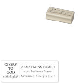 Modern religieus kerst retour adres 	rubberstempel (Gestempeld)