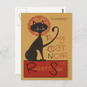 Modern Remake van Le Chat Noir Black Cat Briefkaart (Voorkant / Achterkant)