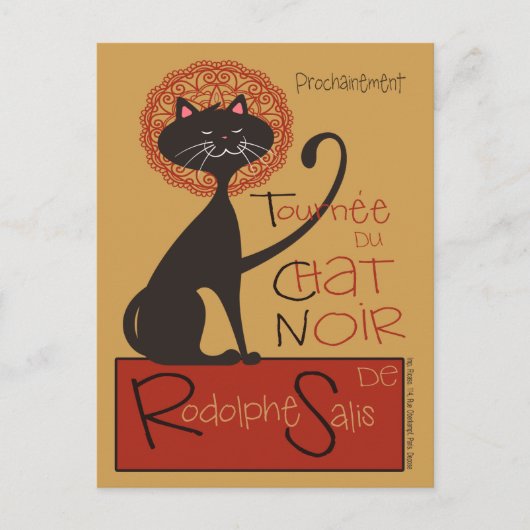 Modern Remake van Le Chat Noir Black Cat Briefkaart (Voorkant)