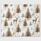 Modern Rendier Kerst inpakpapier (Vlak)