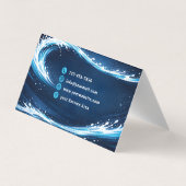 Modern Residential Pressure Washing Wave Visitekaartjes (Achterkant)