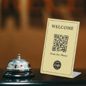 Modern Restaurant Cafe Menu QR Code Zakelijk Logo Reclamebord Met Voetstuk
