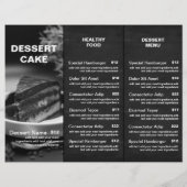 Modern Restaurant Food Trifold Brochure prijslijst (Achterkant)