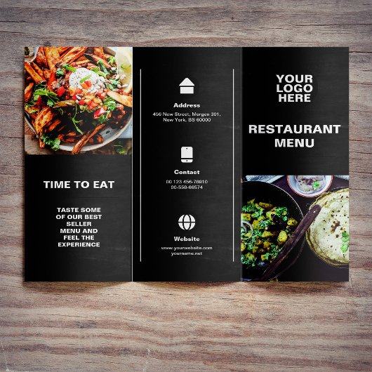 Modern Restaurant Food Trifold Brochure prijslijst