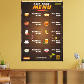 Modern restaurantmenu canvas afdruk (Insitu (Woonkamer))
