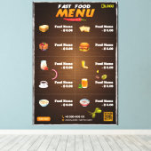 Modern restaurantmenu canvas afdruk (Insitu (Houten vloer))