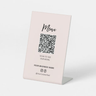 Modern Restaurants Menu QR-code Social Media Bord Reclamebord Met Voetstuk