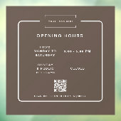 Modern Retail Business Opening Hours Window cling Raamsticker (Vel 3)