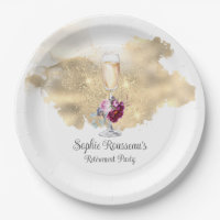 Modern Retirement Party Champagne Glitter Napkins