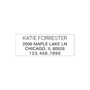 Modern retouradres Aangepaste tekst 4 regels Tel Zelfinktende Stempel