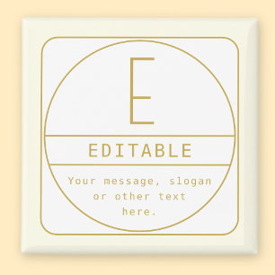 Modern retouradres en -monogram   Donkere bruine r Magneet