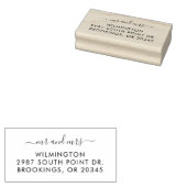 Modern retouradres in script 	rubberstempel (Gestempeld)