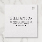 Modern retouradres met zelfinking bedankjes labels (Achterkant)