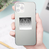 Modern retouradres & monogram | Verloop zwart Sticker (Telefoon)