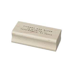 Modern retouradres Sans Serif houten handvat Rubberstempel