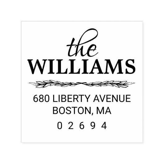 Modern retouradres  zelfinktende stempel (Design)