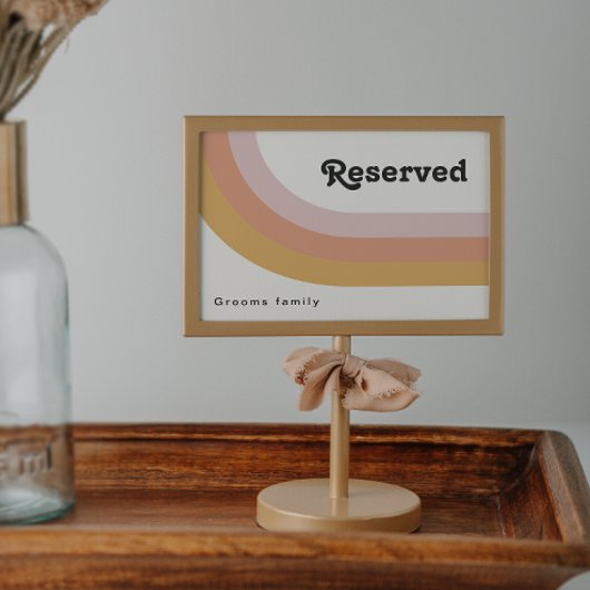 Modern Retro 70 Rainbow Reserved Sign
