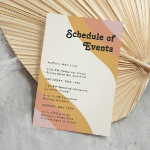 Modern Retro 70 Rainbow Schedule of Events Informatiekaartje