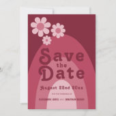 Modern Retro 70s bruiloft Save The Date (Voorkant)