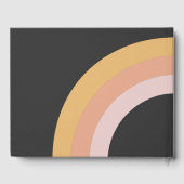 Modern Retro 70's Rainbow Dark Wedding Guestbook Gastenboek (Achterkant)