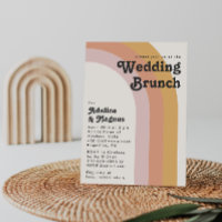 Modern Retro 70's Rainbow Wedding Brunch Invitatio