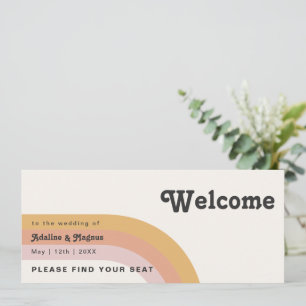 Modern Retro 70's regenboog   Koptekst van de stoe