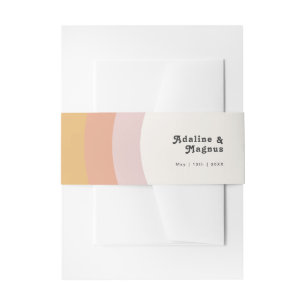 Modern Retro 70's regenboog Uitnodigingen Wikkel