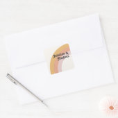 Modern Retro 70's regenboog | Weddenschap-envelopz Vierkante Sticker (Envelop)