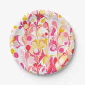 Modern Retro Abstract Roze Papieren Bordje (Voorkant)