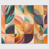 Modern Retro Abstract Squares Collectie Cadeaupapier (Vlak)