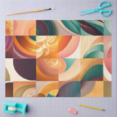 Modern Retro Abstract Squares Collectie Tissuepapier (Craft)
