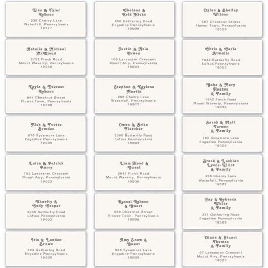 Modern Retro | Adresetiketten van de internachting Sticker (Voorkant)