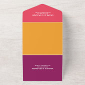 Modern, retro alles in één bruiloft uitnodiging (Buitenkant)