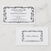 Modern Retro Art Deco Scroll Border Simple Black Visitekaartje (Voorkant / Achterkant)