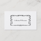 Modern Retro Art Deco Scroll Border Simple Black Visitekaartje (Achterkant)